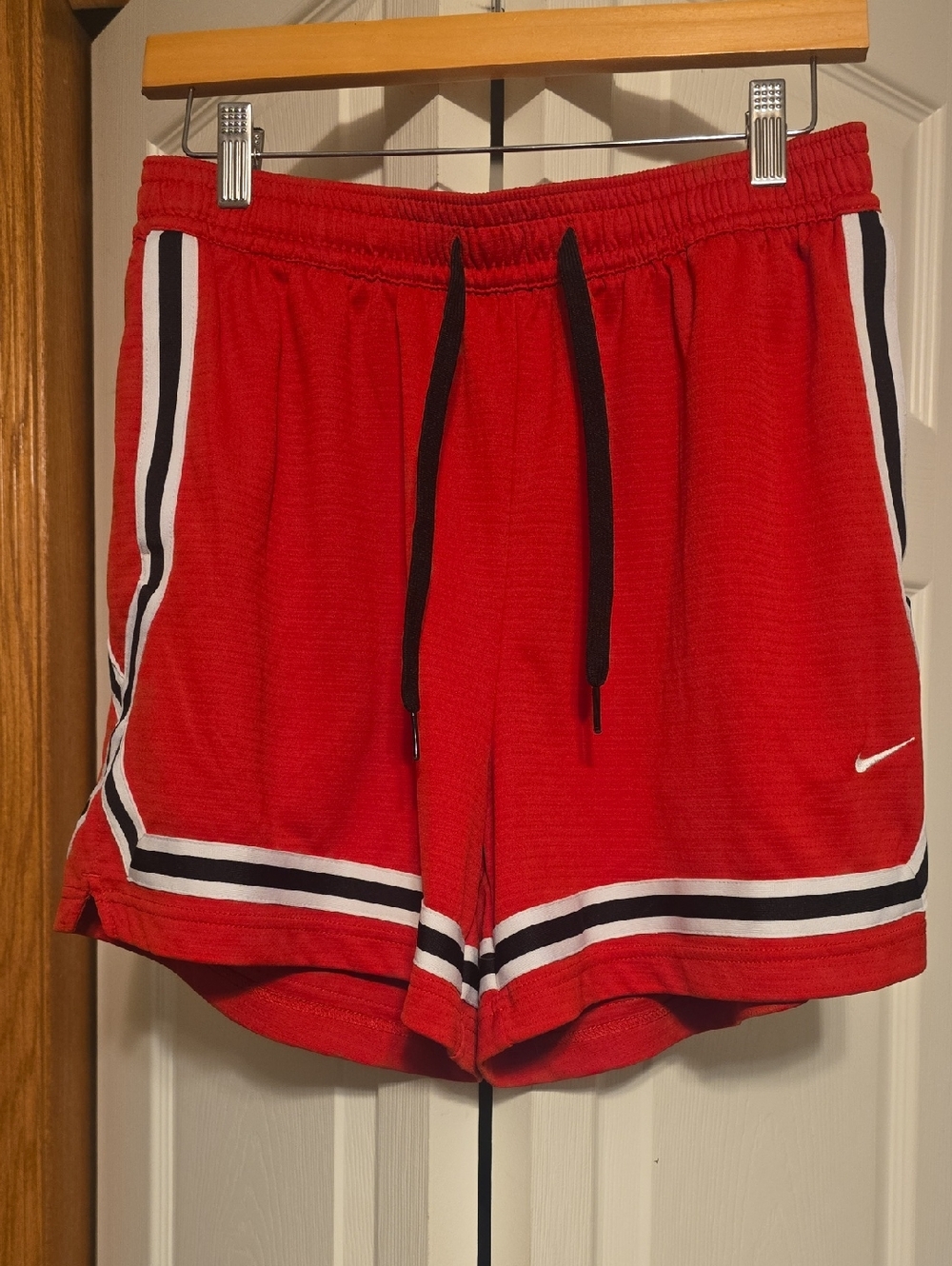 Nike Red Athletic Shorts with Black & White Trim